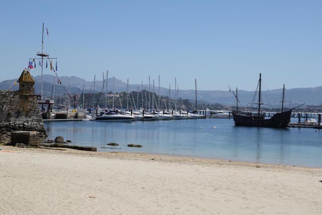 Estudio Impresionantes Vistas Con Terraza Y Piscina Baiona Buitenkant foto